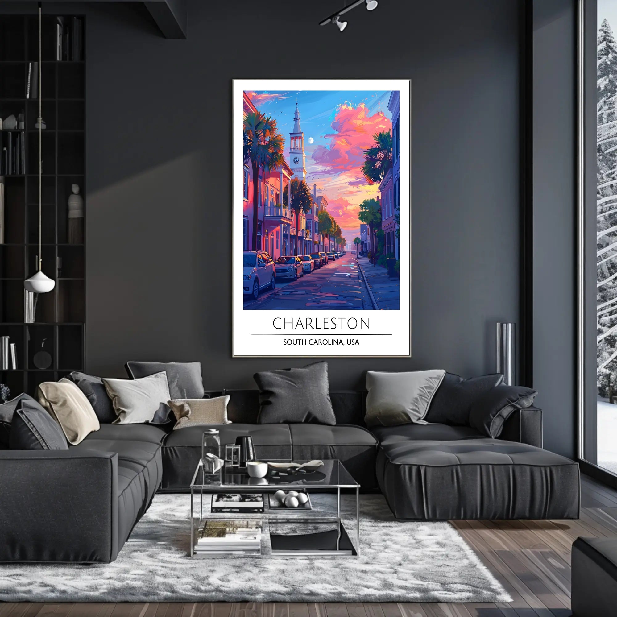 Charleston Street Scene: Vibrant Urban or Cityscape Poster