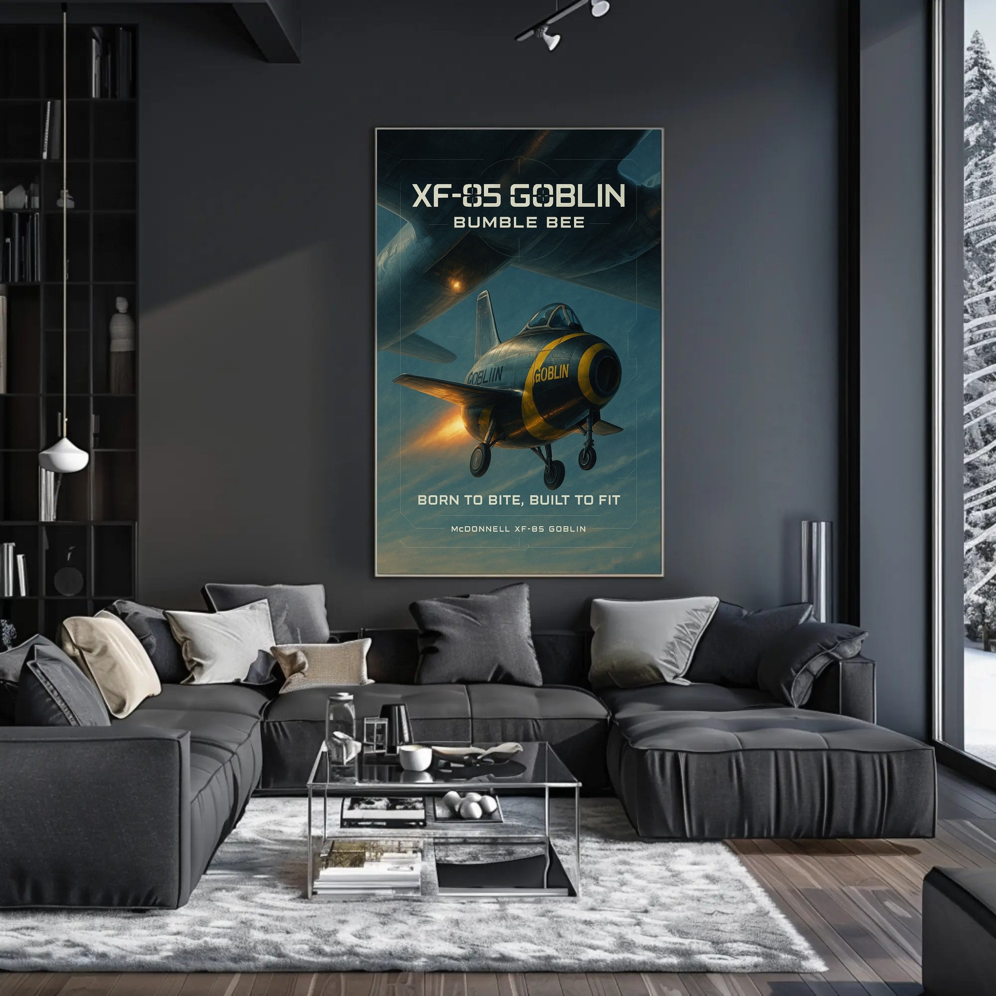 Stylized McDonnell XF-85 Goblin Experimental Jet Military Poster