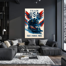 Team USA Bobsled Poster