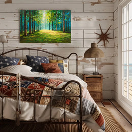 Serene Forest Pathway Impressionistic Art Poster
