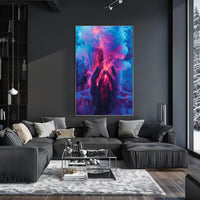 Mystical Hands in Neon Smoke Poster PosterGoat