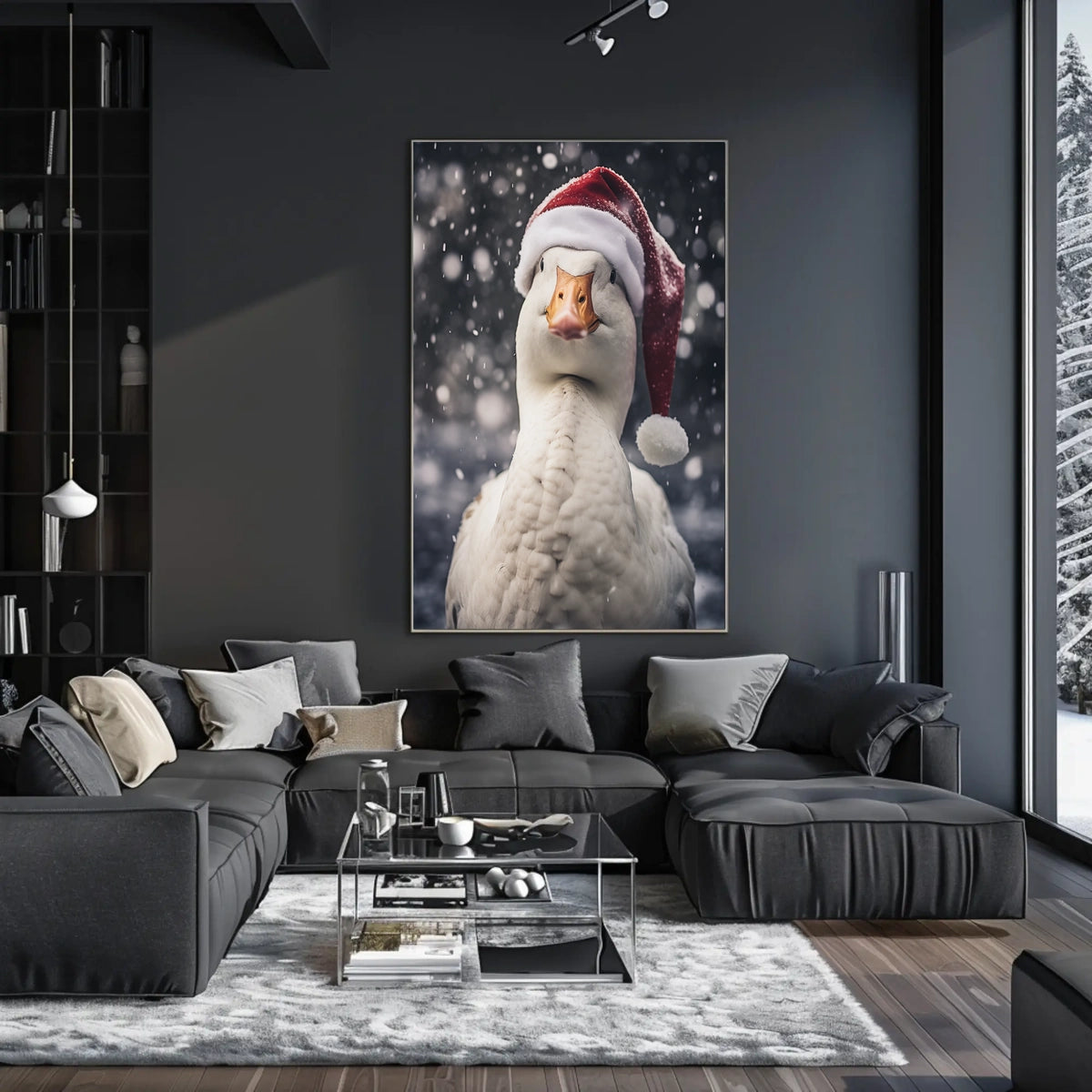 Festive Goose In Winter Wonderland Poster