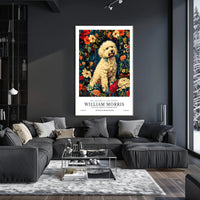 William Morris Inspired Floral Dog Artistic Poster