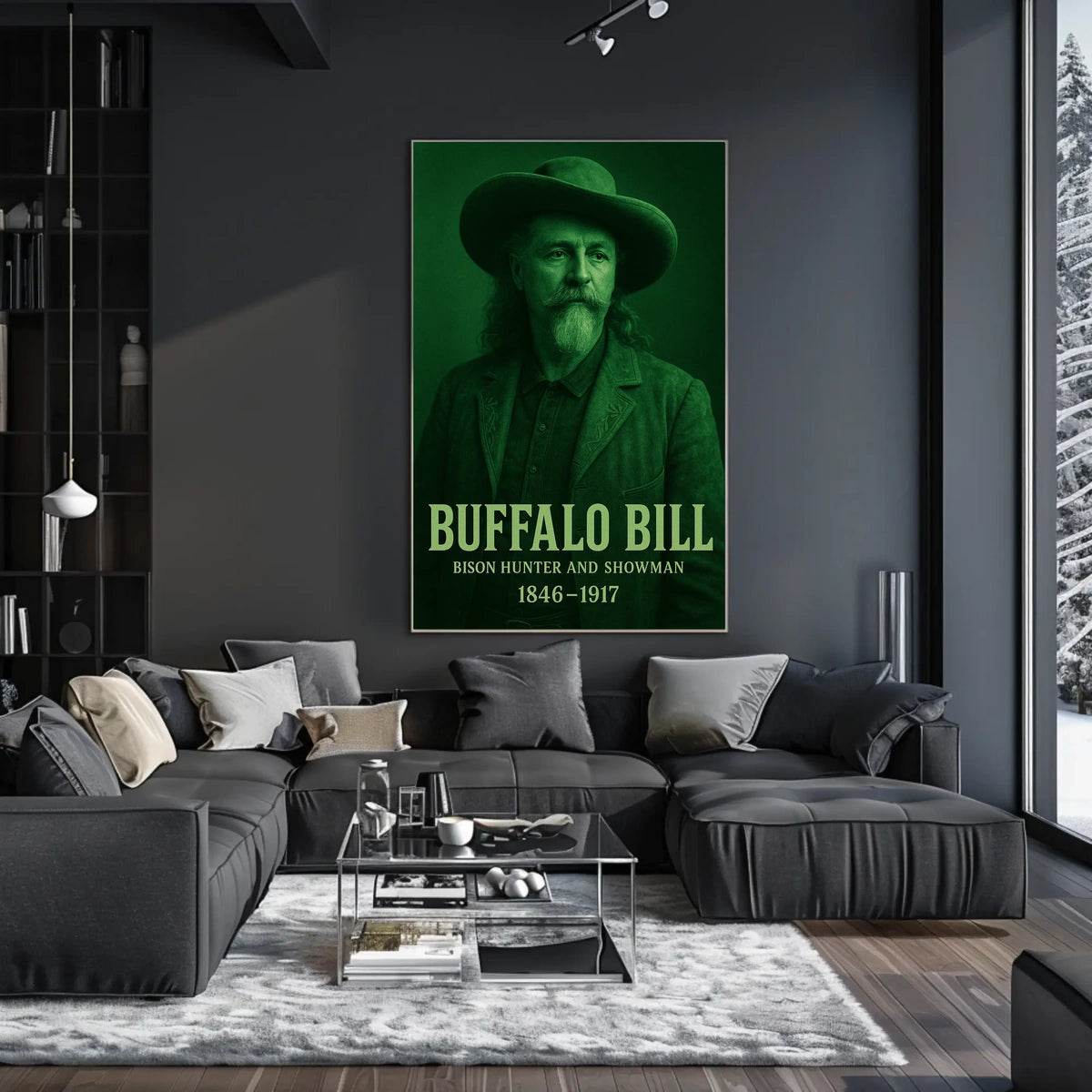 Buffalo Bill Bison Hunter Vintage Historical or Presidential Poster