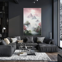 Serene Mountain Landscape in Timeless Artistic Poster