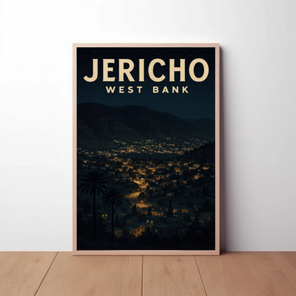 Jericho West Bank Night City Lights Poster Poster