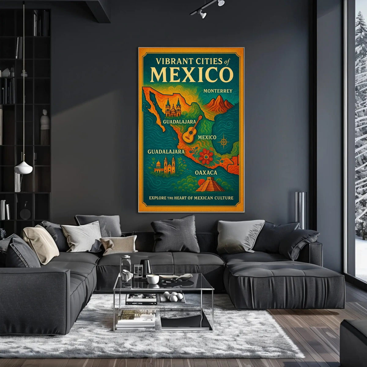 Vibrant Cities of Mexico Poster