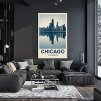 Chicago Skyline Reflection Poster