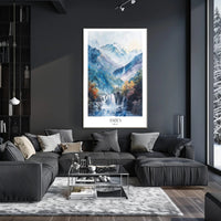 Andes Mountains Watercolor Landscape Art - Travel Poster PosterGoat