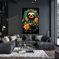 Enchanted Sloth In Bloom Poster
