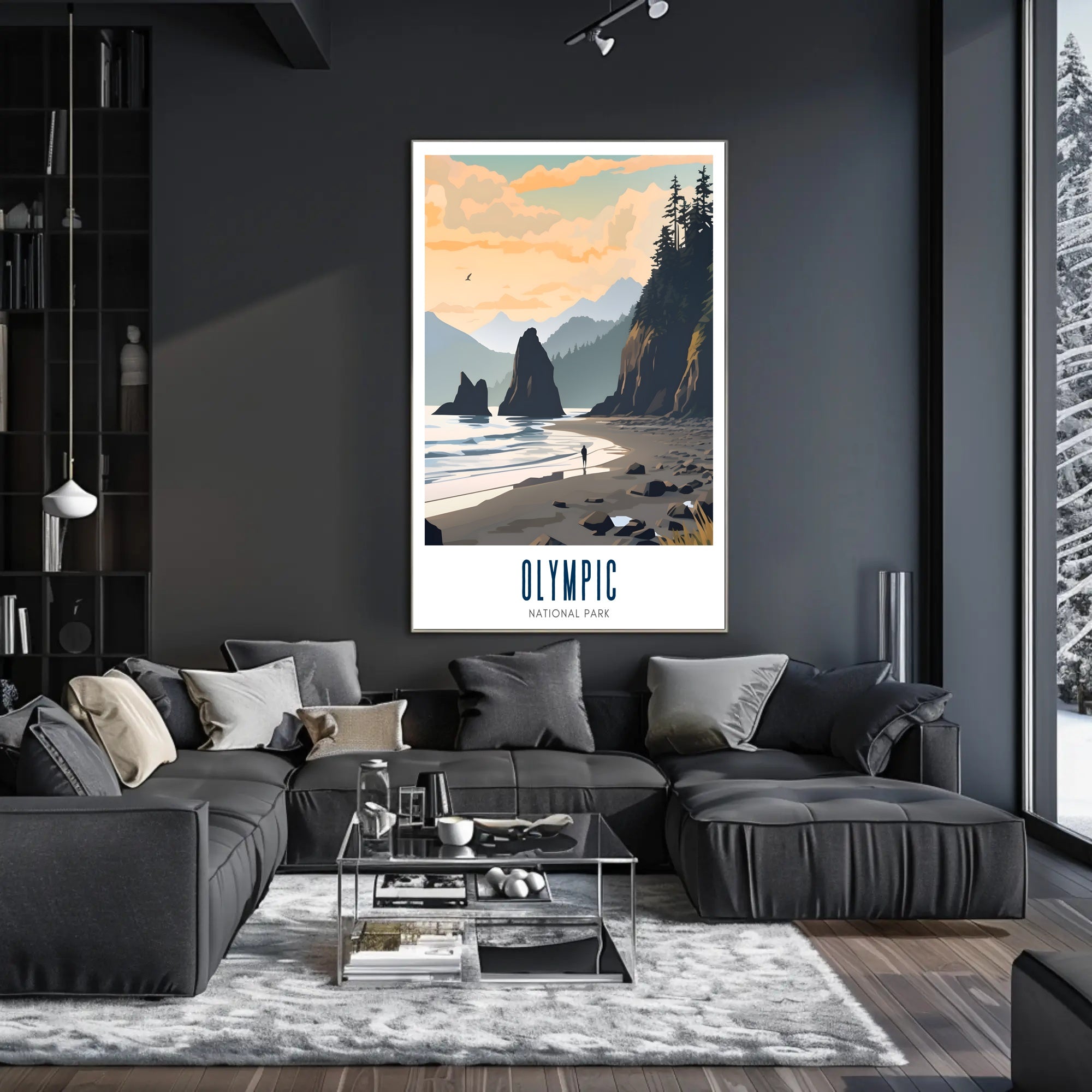 Tranquil Shores of Olympic Poster