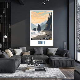 Tranquil Shores of Olympic Poster