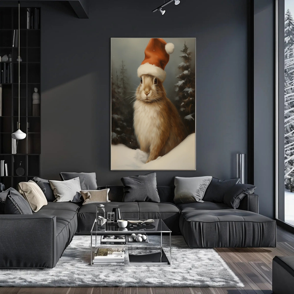 Festive Rabbit In Winter Wonderland Poster