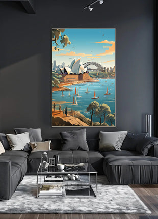 Sydney Iconic Landmarks Travel Poster