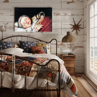 Sleeping Infant Amidst Historical Charm - Artistic Poster