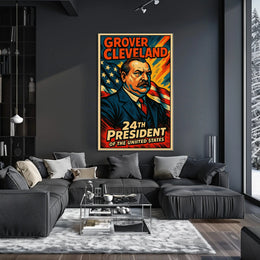 Grover Cleveland 24th President Poster Vintage Wall Art