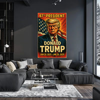 Donald Trump Resolve Patriotic Vintage Line Art Poster