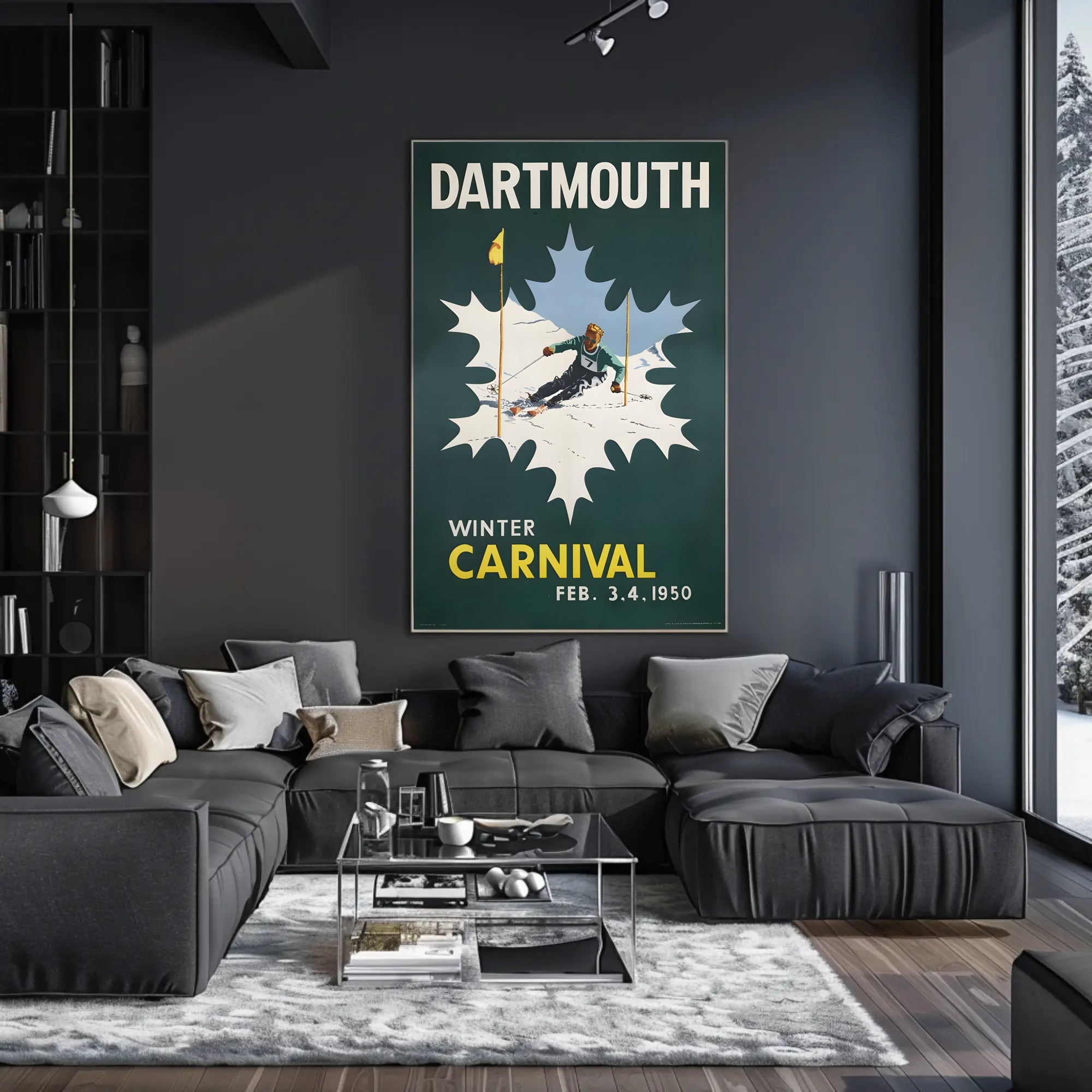 Dartmouth Winter Carnival 1950 Vintage Sports Poster PosterGoat