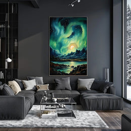 Aurora Borealis Nightscape Art Print National Park Poster