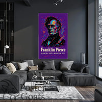 Franklin Pierce Vibrant Artistic Historical Presidential Poster