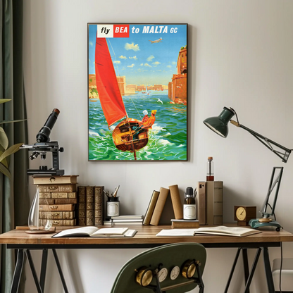 Malta Vintage Travel Poster