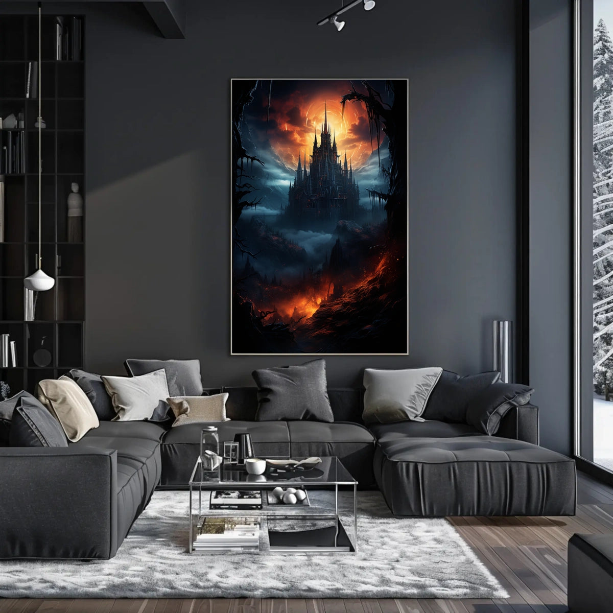 Gothic Castle Dark Fantasy Art Poster Print