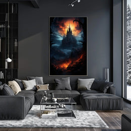 Gothic Castle Dark Fantasy Art Poster Print