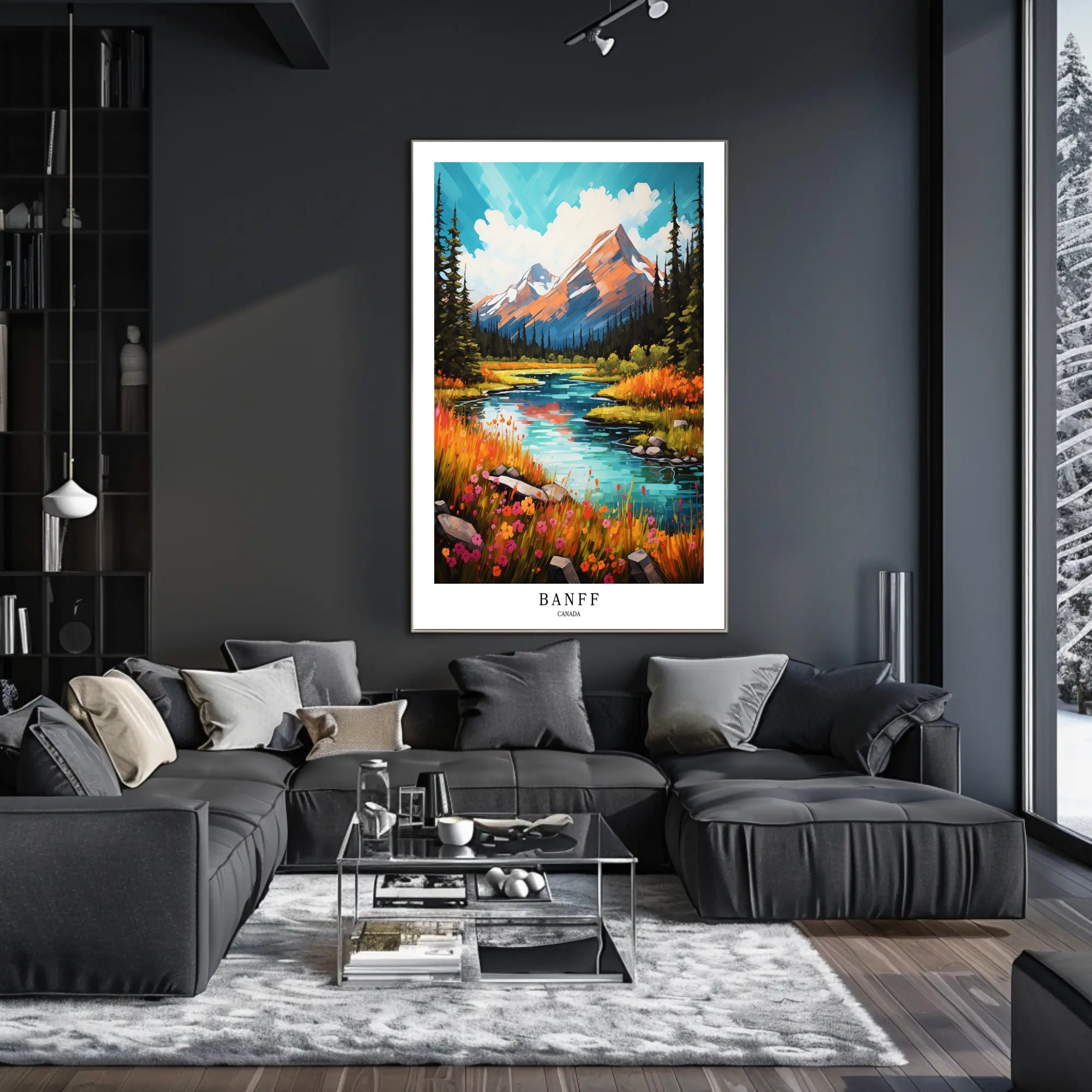 Banff Scenic Landscape Modern National Park Poster PosterGoat