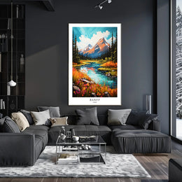 Banff Scenic Landscape Modern National Park Poster PosterGoat