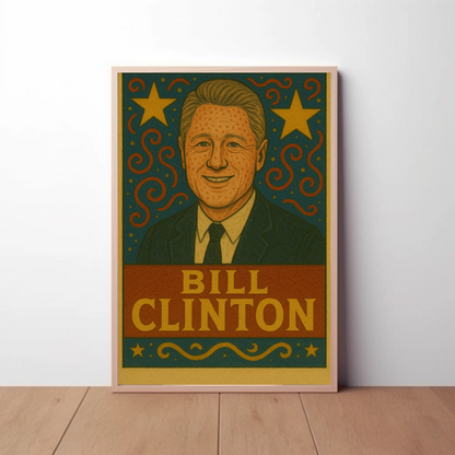 Bill Clinton Pop Art Presidential Portrait Poster