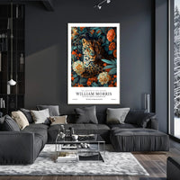 Leopard in Floral Elegance: Artistic Poster