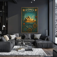 Sydney Coastal Poster Travel Wall Art Print