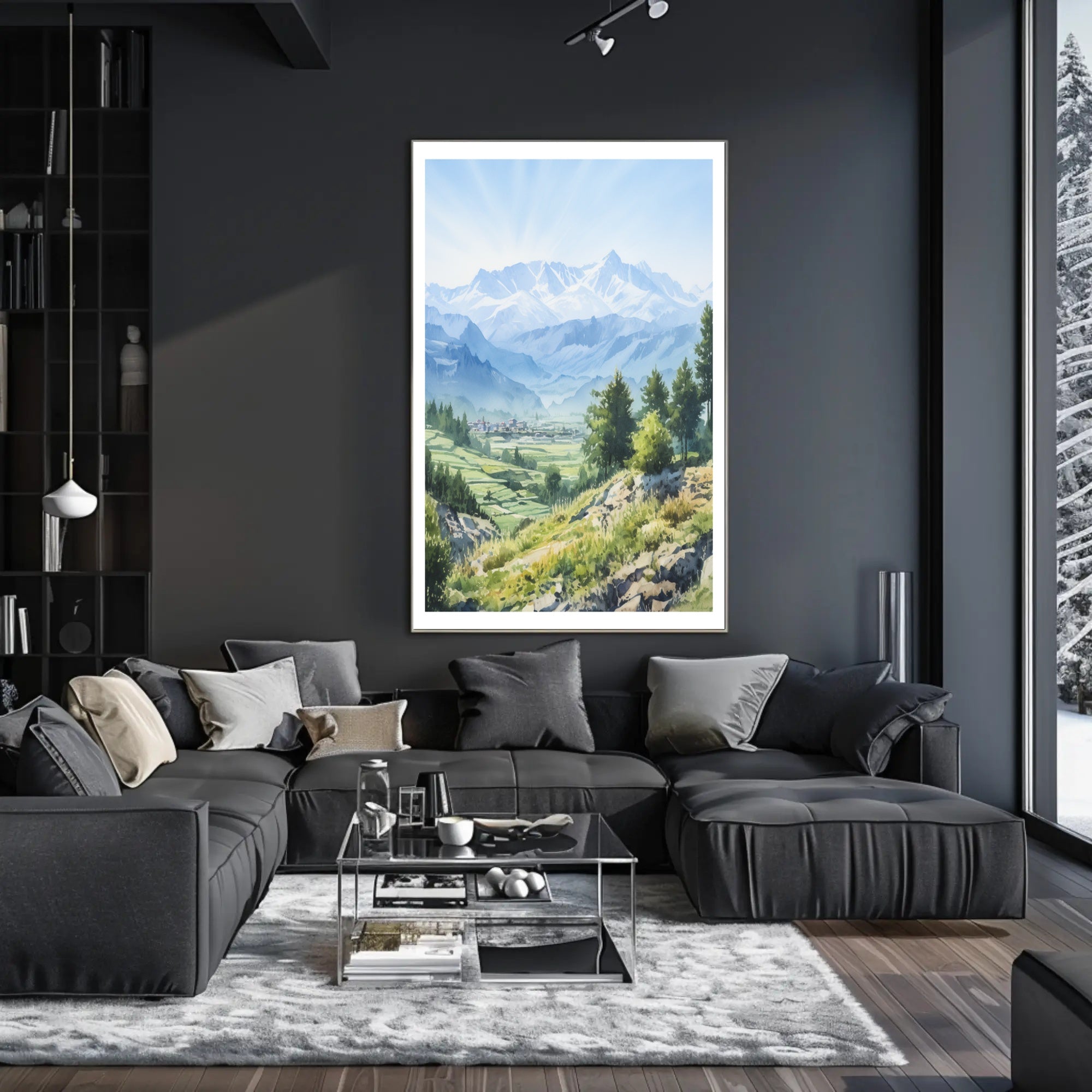 Majestic Mountain Landscape Poster PosterGoat