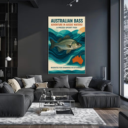 Australian Bass Adventure Sport Fishing Sports Poster