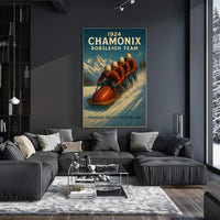 1924 Chamonix Bobsleigh Team Poster