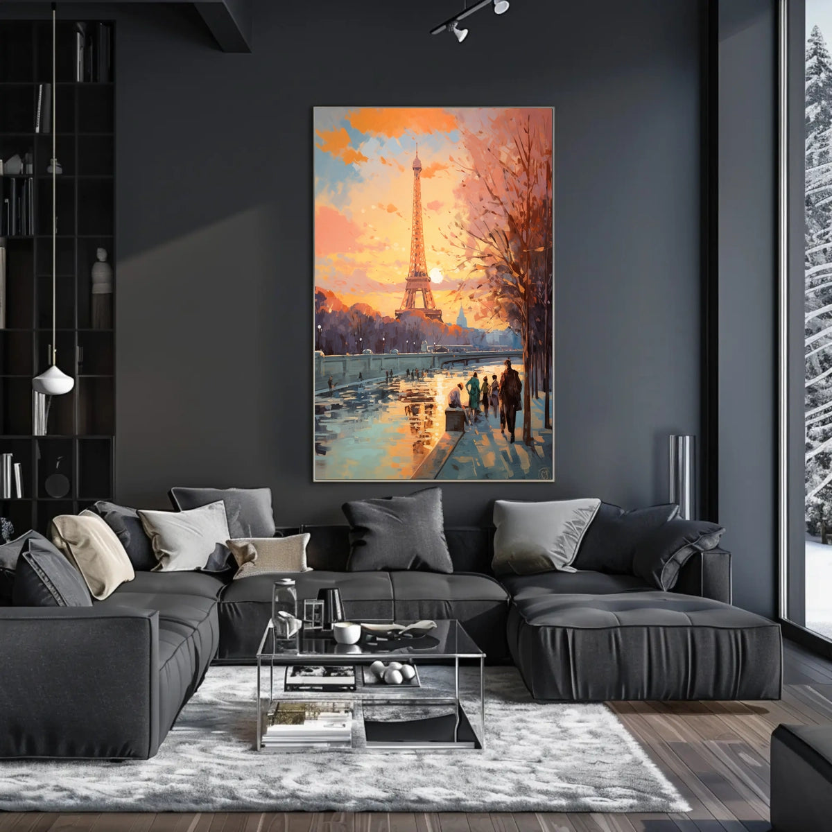 Eiffel Tower Sunset in Paris Travel Poster