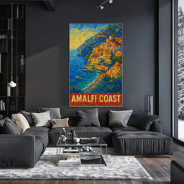 Amalfi Coast Poster Wall Art 18x24 Coastal Decor Gift Ready