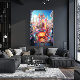 Neon Cityscape Poster