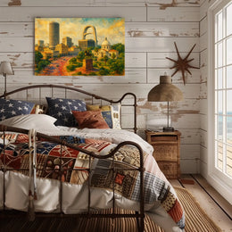 Urban Landscape with Monument Poster
