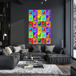 Canine Pop Art Poster Vibrant Retro Dog Wall Art