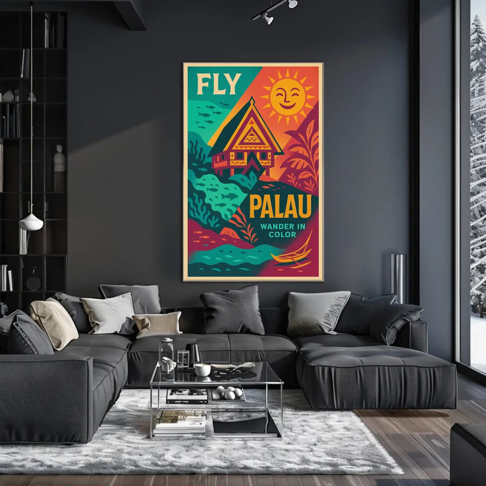 Travel to Palau Vibrant Tropical Adventure Travel Poster PosterGoat