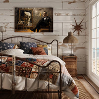 Introspective Vintage Scene in Dim Room Artistic Poster