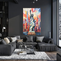 Statue Of Liberty Geometric NYC Poster Abstract Wall Art