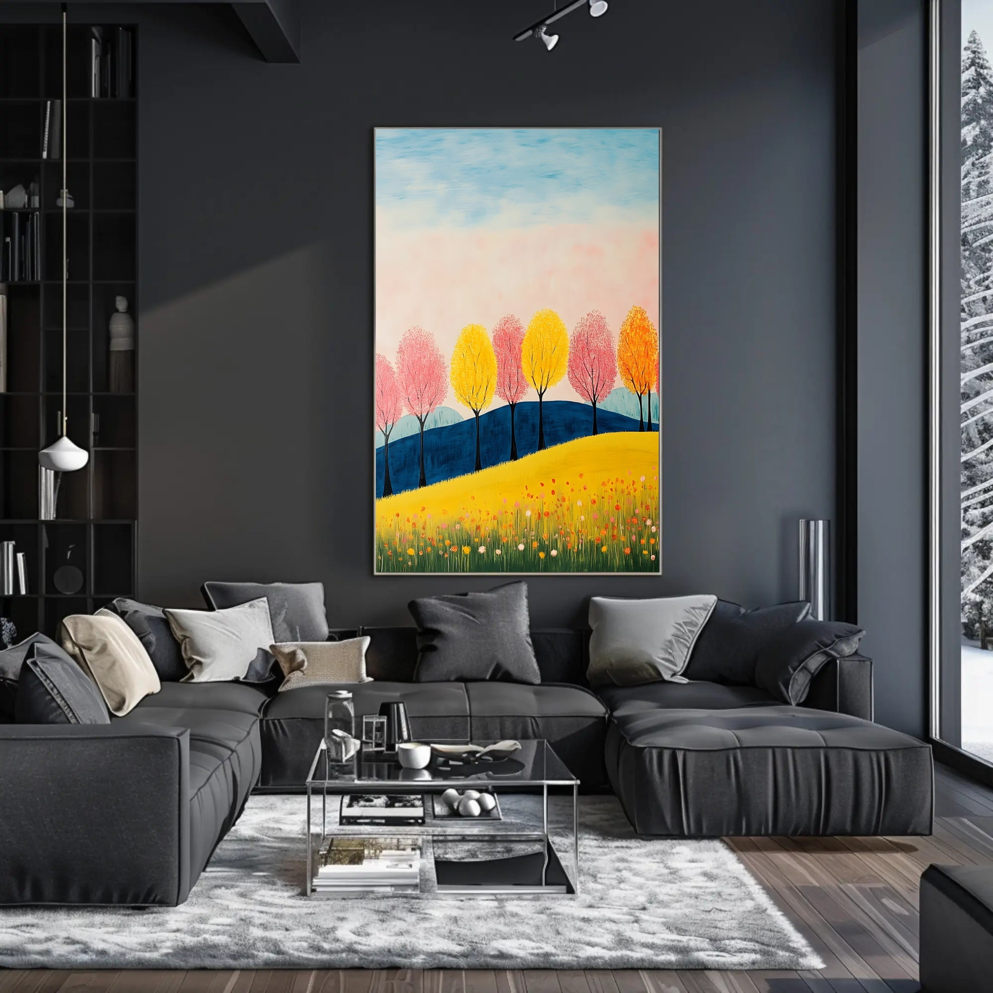 Seasons Landscape Vibrant Poster Wall Art Print