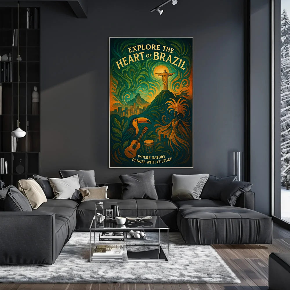 Brazilian Vibrance Travel Poster PosterGoat