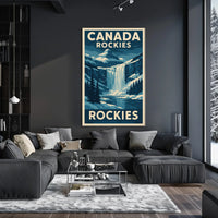 Canadian Rockies Vintage Travel Art Poster