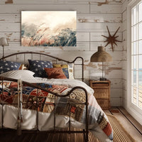 This poster features an artistic depiction of a serene natural landscape. The core Travel Poster