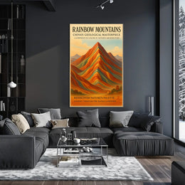 Rainbow Mountains ChinaS Geological Poster