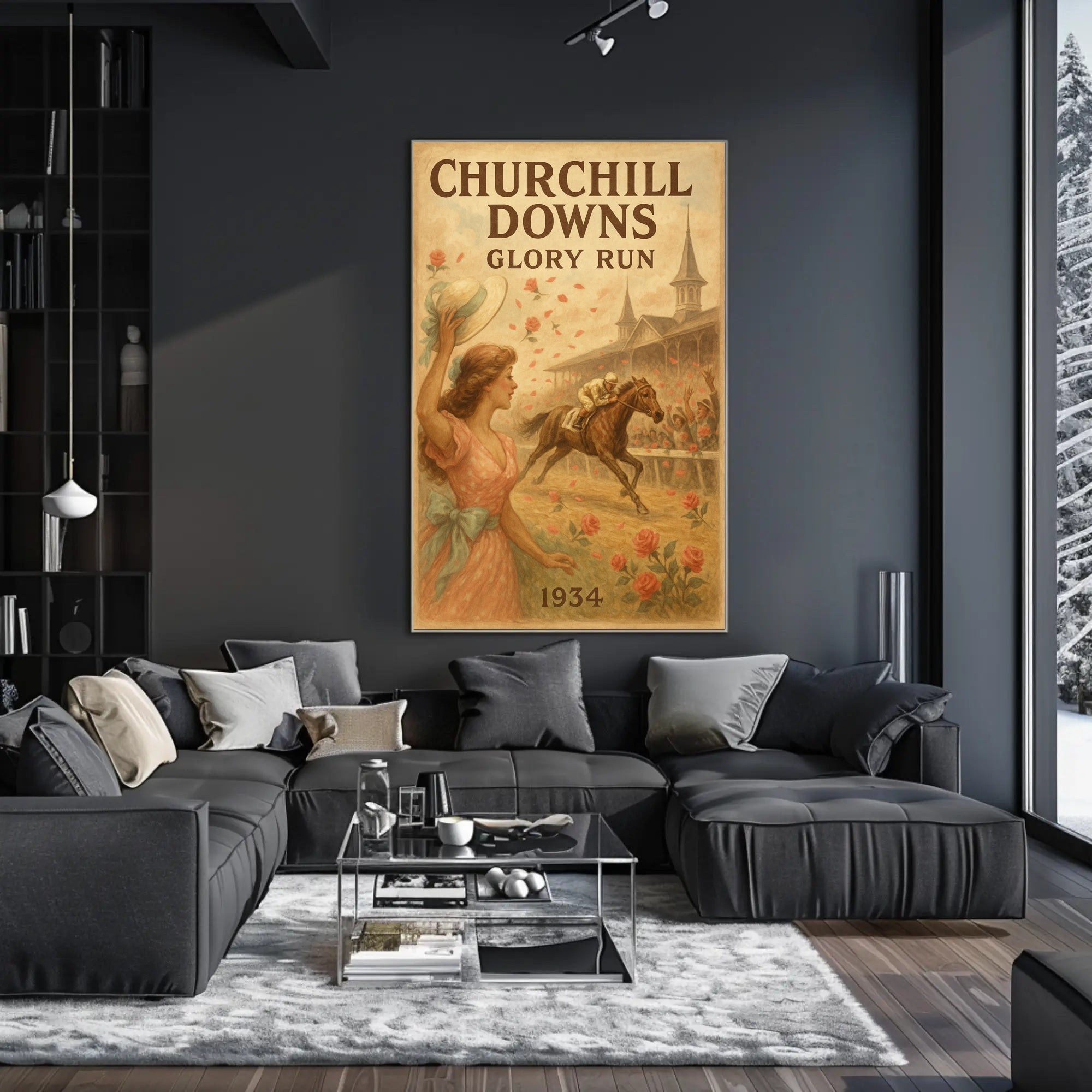 Churchill Downs 1934 Horse Racing Sports Poster