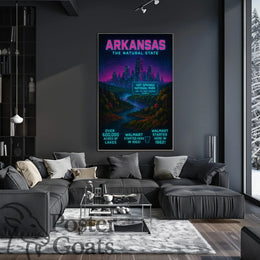 Arkansas Scenic Hot Springs Cityscape Travel Poster
